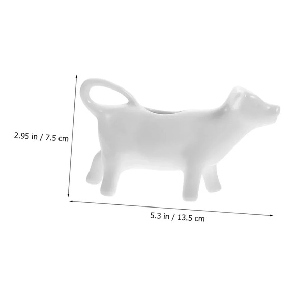 Porcelain Cow Creamer – White Ceramic Milk Jug - Picture 6 of 6